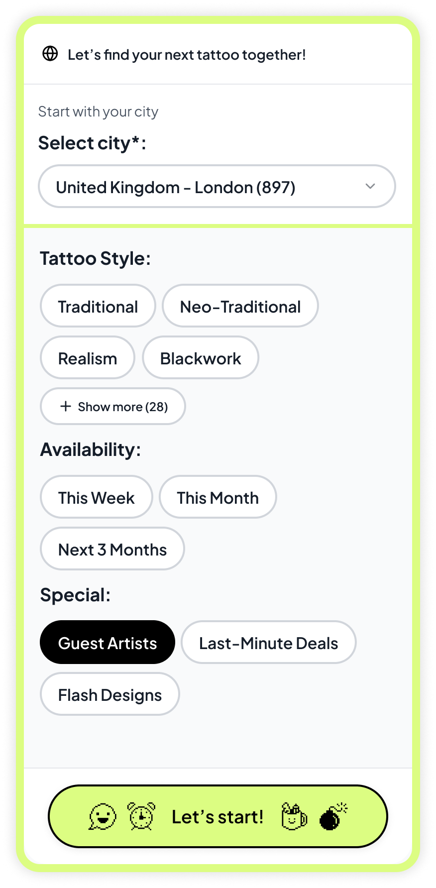 Filter by what matters to you